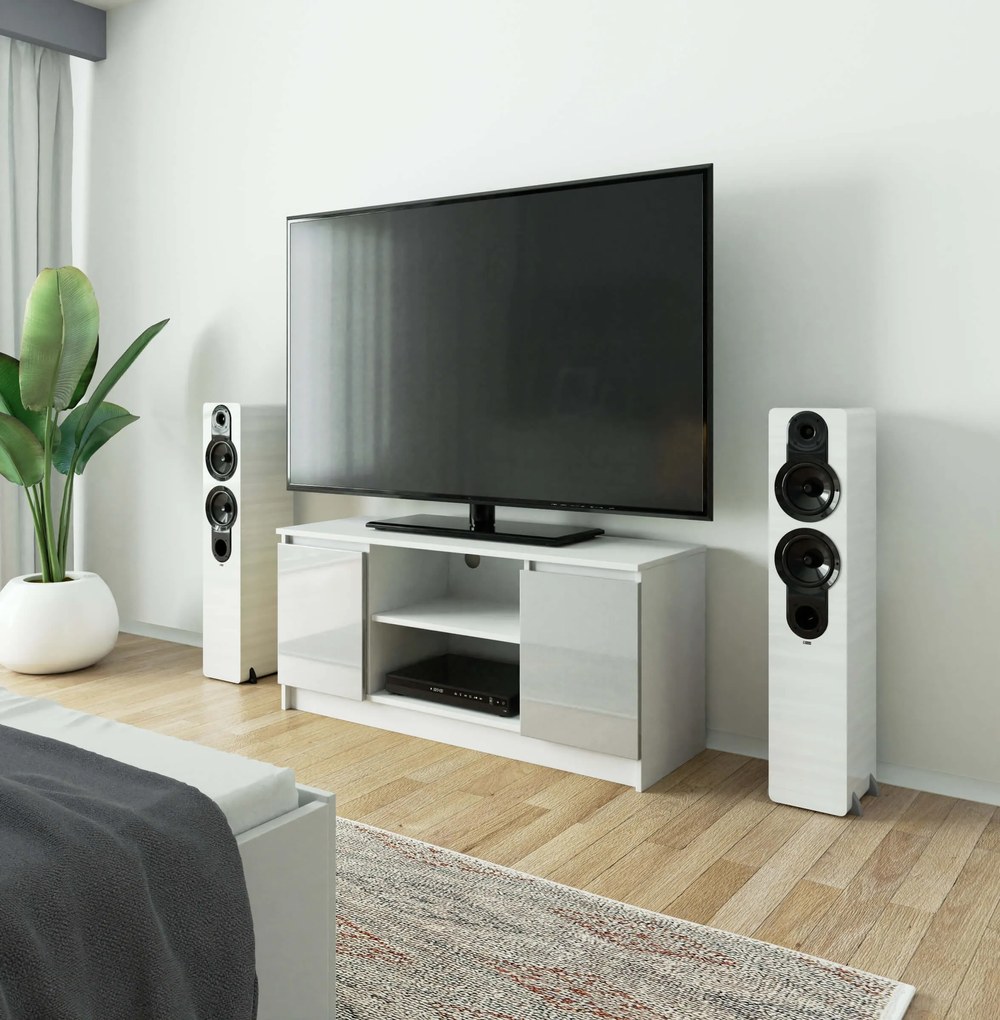 TV stolík Darian (biela + cappuccino lesk). Akcia -21%. Vlastná spoľahlivá doprava až k Vám domov. 1068746