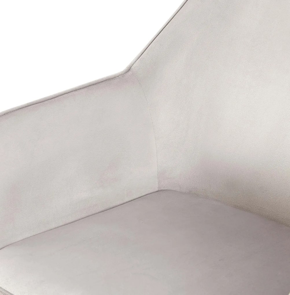 Jedálenská stolička Vessa - zamat - svetlo šedá