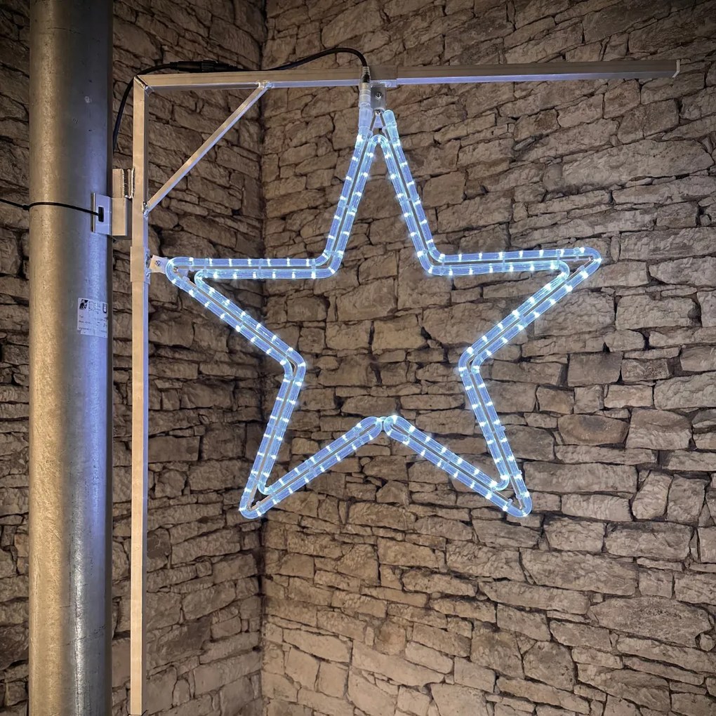 DECOLED LED světelná hvězda, sada na VO, 74 cm, ledově bílá