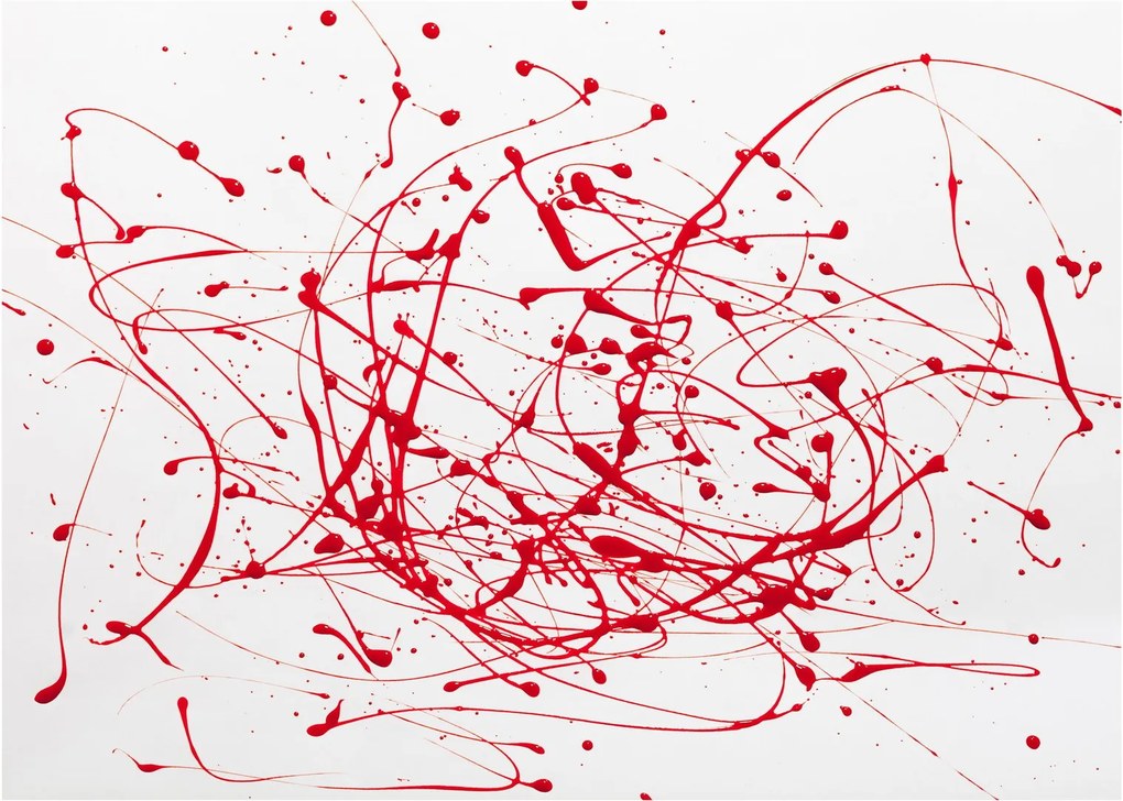 Sklenený obraz technikou Drippingu (70x50 cm)