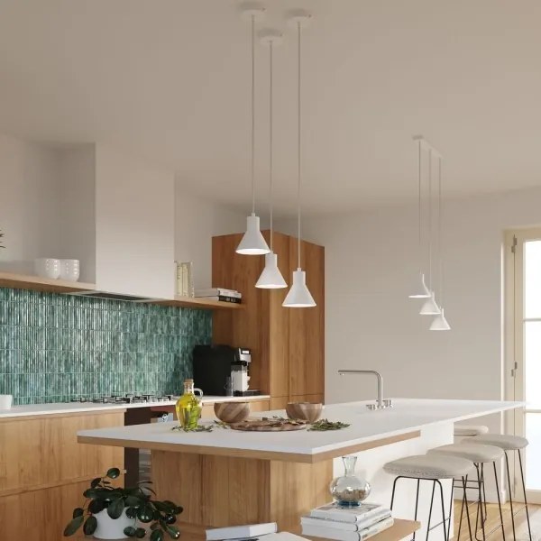 Sollux SL.0983 - Luster na lanku TALEJA 1xE27/60W/230V biela