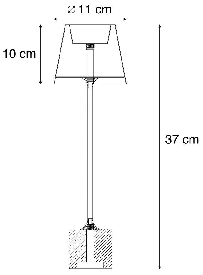 Moderná stolná lampa zlatá 37 cm vrátane LED stmievateľná IP54 nabíjateľná - Topi