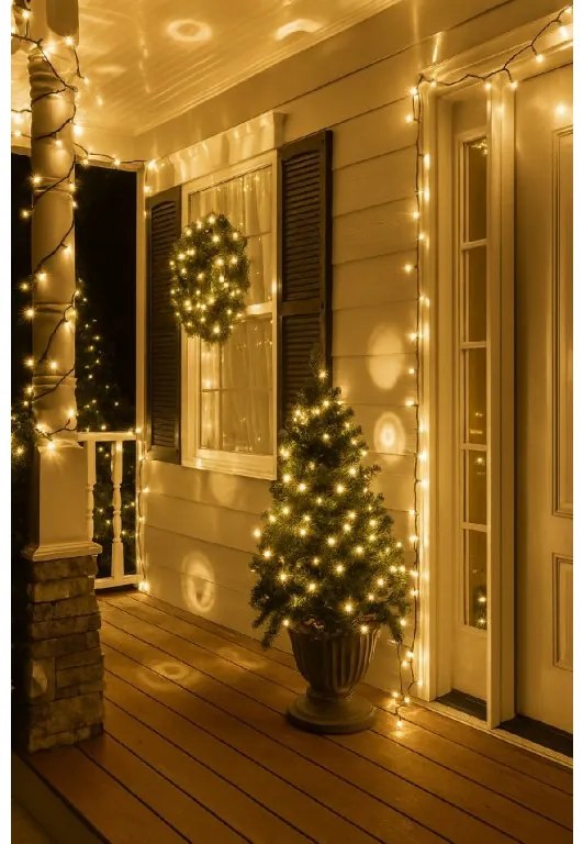 Vianočné svetielka vonkajšie FLASH teplá biela 100 LED