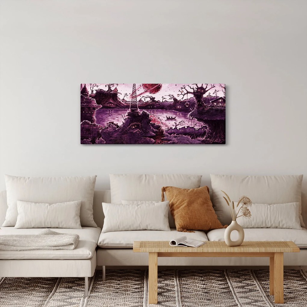 Obraz - Očarovaná dedina (120x50 cm)
