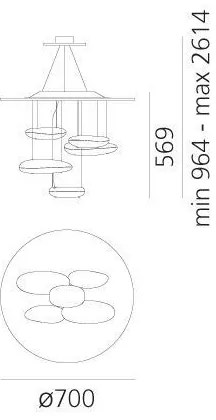 Artemide 1477110A - LED Stmievateľný luster na lanku MERCURY LED/29W/230V 3000K