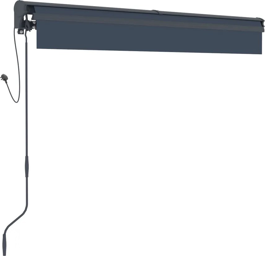 Elektrická markíza s LED osvetlením BestBerg BBSU-EL250CG / 250 × 200 cm / sivá