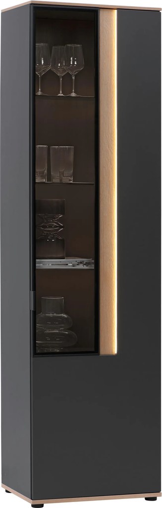 XXXLutz VITRÍNA, antracitová, 60,6/213,1/42 cm Dieter Knoll - Sklenené vitríny - 001770000712