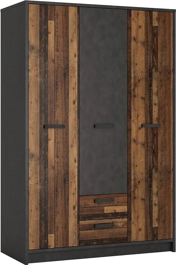 Skriňa Nubi NUBS02 3D2S matera tmavý/old style