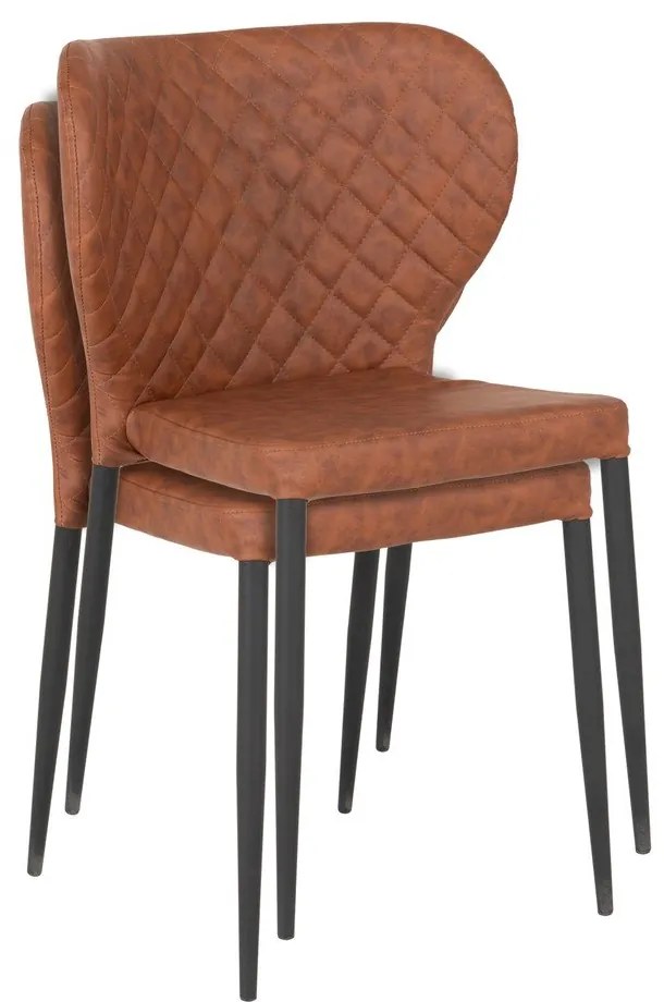 Koňakovohnedé jedálenské stoličky v súprave 4 ks Pisa – House Nordic