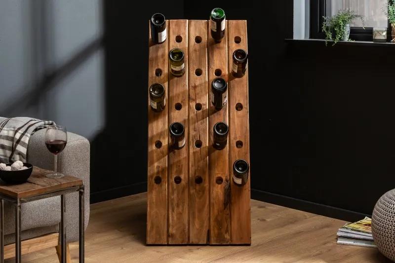 Dizajnový stojan na víno Hemingway 107 cm recyklované drevo