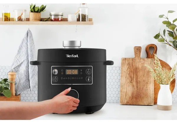 Tefal - Multifunkčný elektrický hrniec TURBO CUISINE 4,8 l 1090W/230V čierna