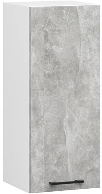 Rohová kuchynská linka OLIVIA H720 3 m s vitrínou betón