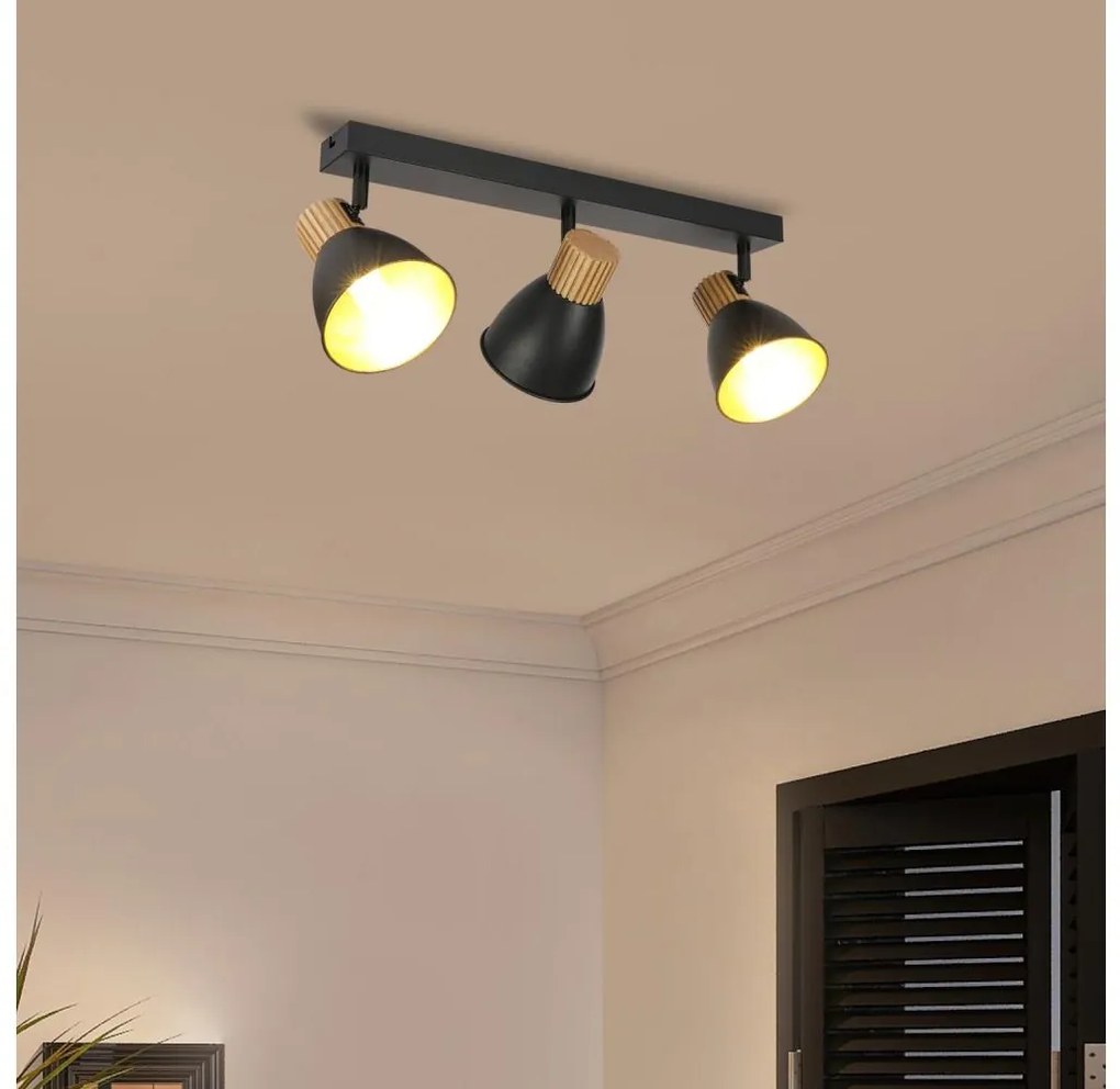 Brilagi - Bodové svietidlo ODENSE 3xE14/10W/230V kaučukovník/čierna