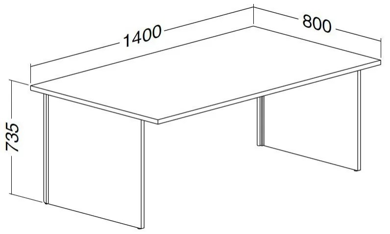 Stôl ProOffice A 80 x 140 cm, orech