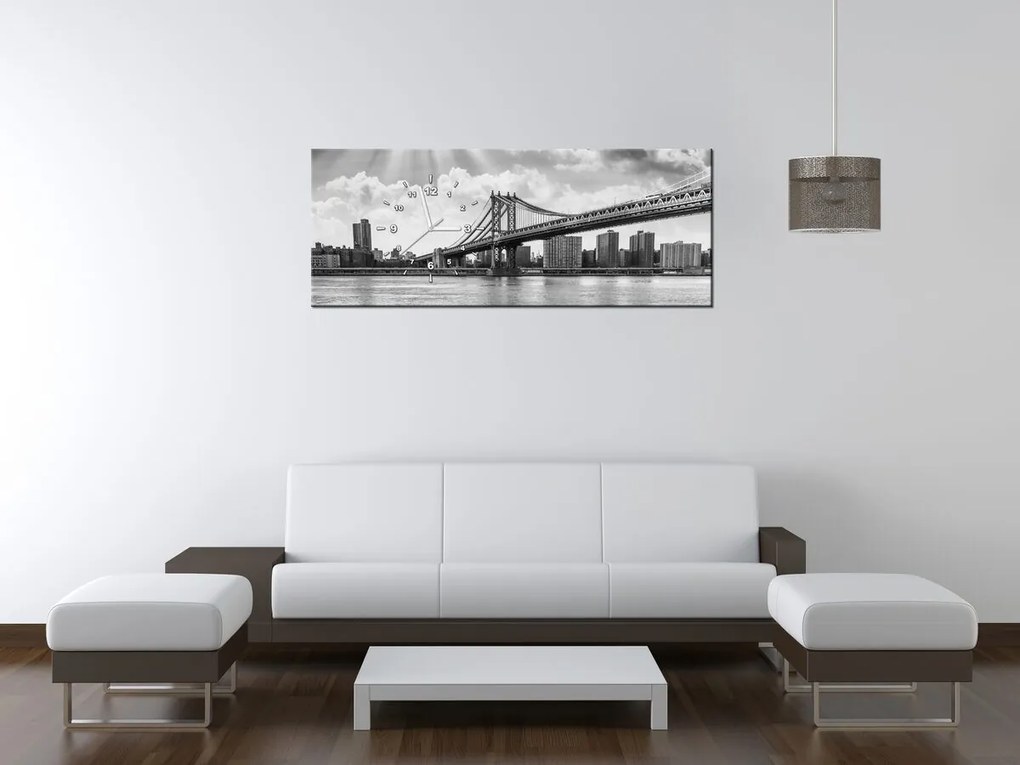 Gario Obraz s hodinami Brooklyn New York Rozmery: 60 x 40 cm