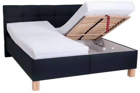 Čalúnená posteľ s matracom a úložným priestorom MARIA 180x200 cm antracit
