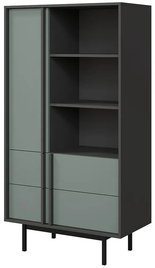 Vitrína Alsy 4 Aloe/Antracit