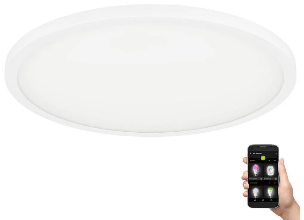 Eglo 900759 - LED Stmievateľné stropné svietidlo SARSINA-Z 41W/230V pr. 60 cm biela EG900759