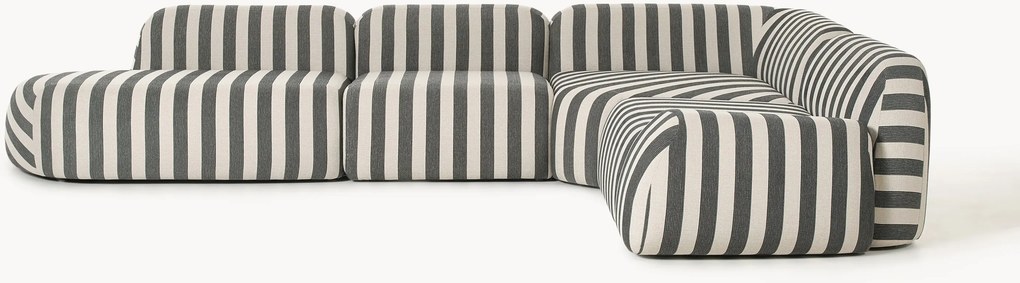 XL modulárna pruhovaná rohová pohovka Wolke
