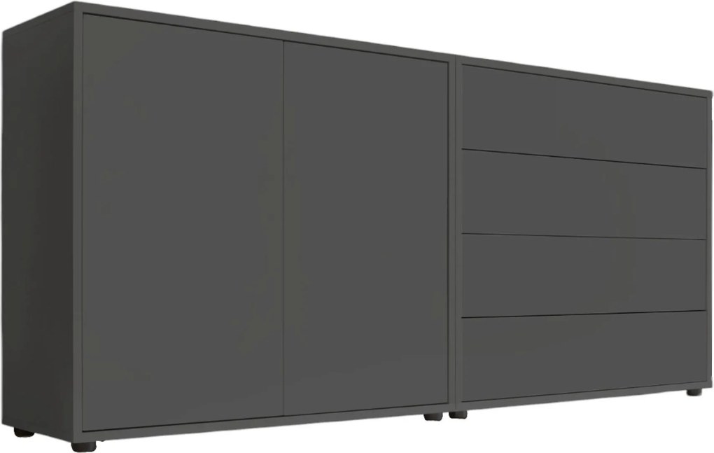 XXXLutz ŠIROKÁ KOMODA, antracitová, 158/73/33 cm MID.YOU - Komody - 001067002003