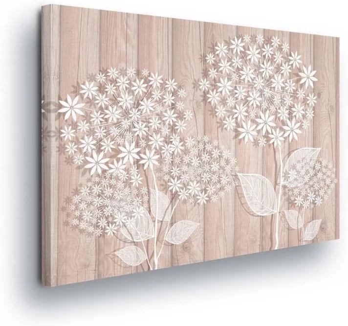 GLIX Obraz na plátne - White Flowers and Wooden Laths II 100x75 cm