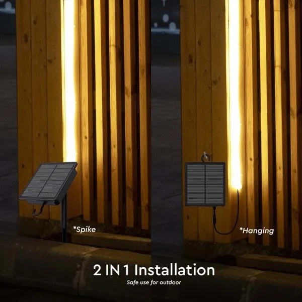 LED Stmievateľný solárny pásik LED/1,2W/3,7V 3000K IP67 5m