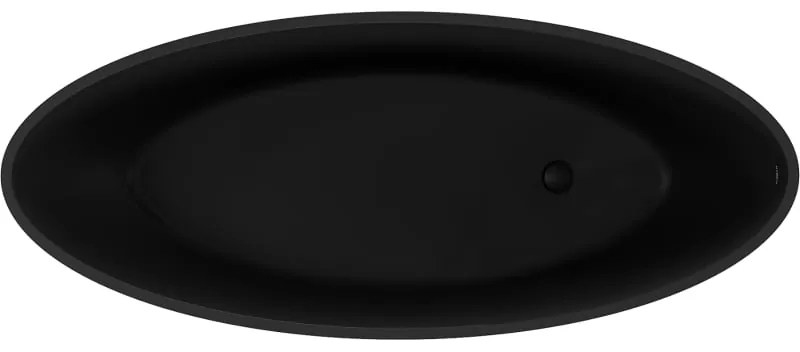 Mexen Prato, voľne stojaca vaňa z konglomerátu 170 x 70 cm, čierna matná, 57251707070