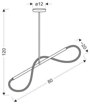 LED luster na lanku SUPREME LED/18W/230V 80 cm zlatý