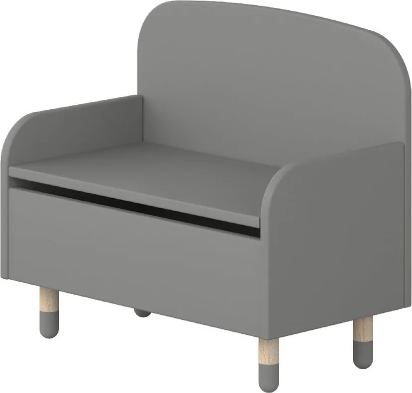 Sivá úložná lavica s opierkou Flexa Dots