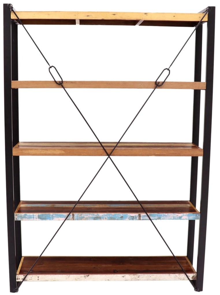 furniture-nabytek.cz - Knihovna regál 140x200x35 kov a dřevo mango