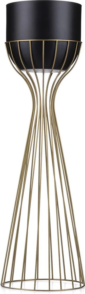 KOVOVÝ KVETINÁČ SO STOJANOM GLAM 68X20 CM ČIERNA/ZLATÁ