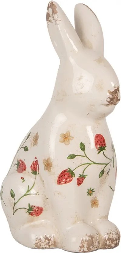 Keramická dekorácia králik s jahôdkami Wild Strawberries - 16*12*28 cm