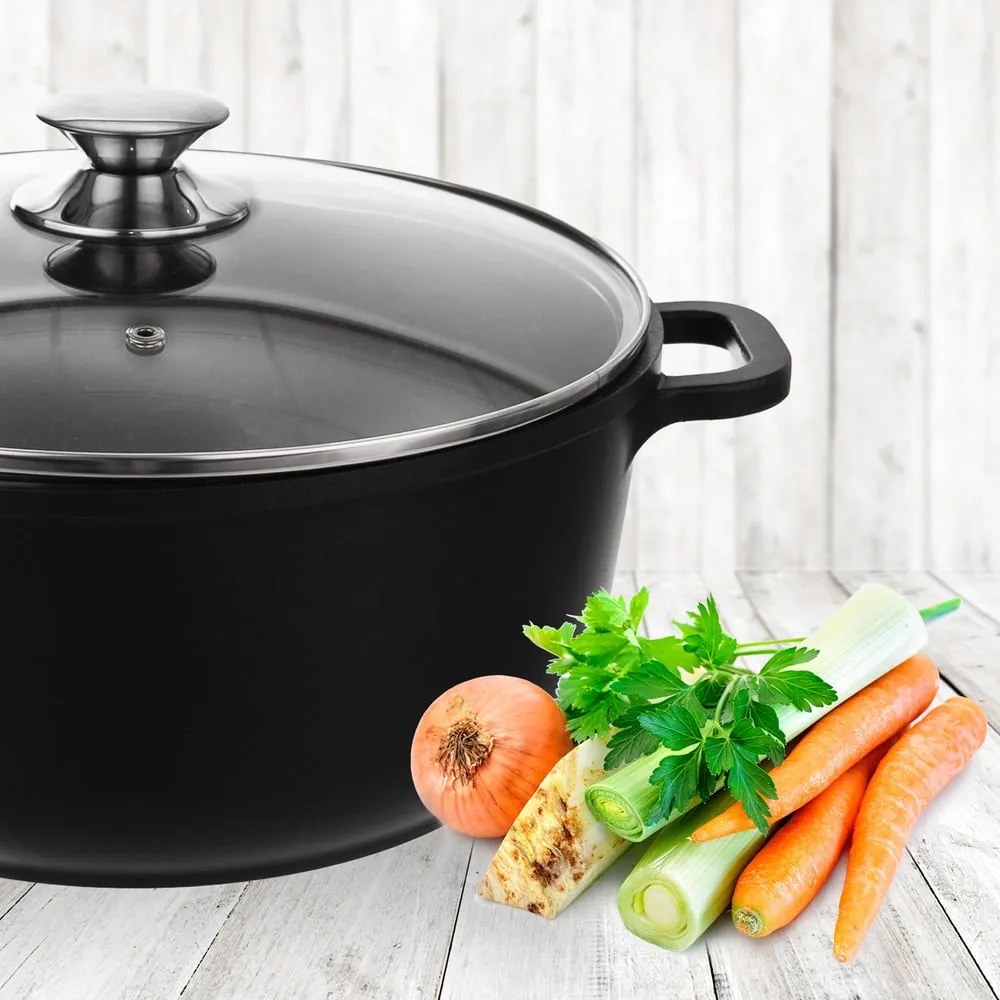 Hliníkový hrniec so sklenenou pokrievkou Orion Grande, 28 cm