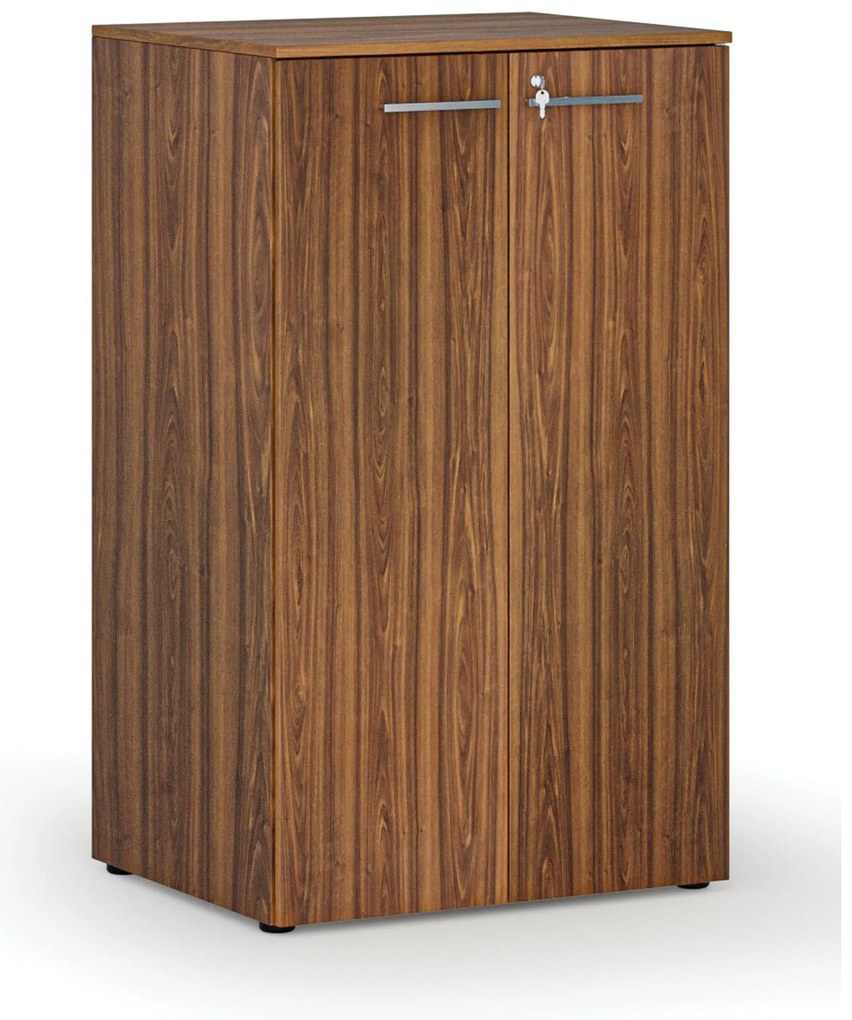 Kancelárska skriňa s dverami PRIMO WOOD, 3 police, 800 x 640 x 1335 mm, orech