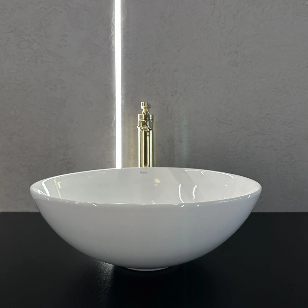 Rea Erica, umývadlo na dosku 400x400x145 mm, biela lesklá, REA-U0602