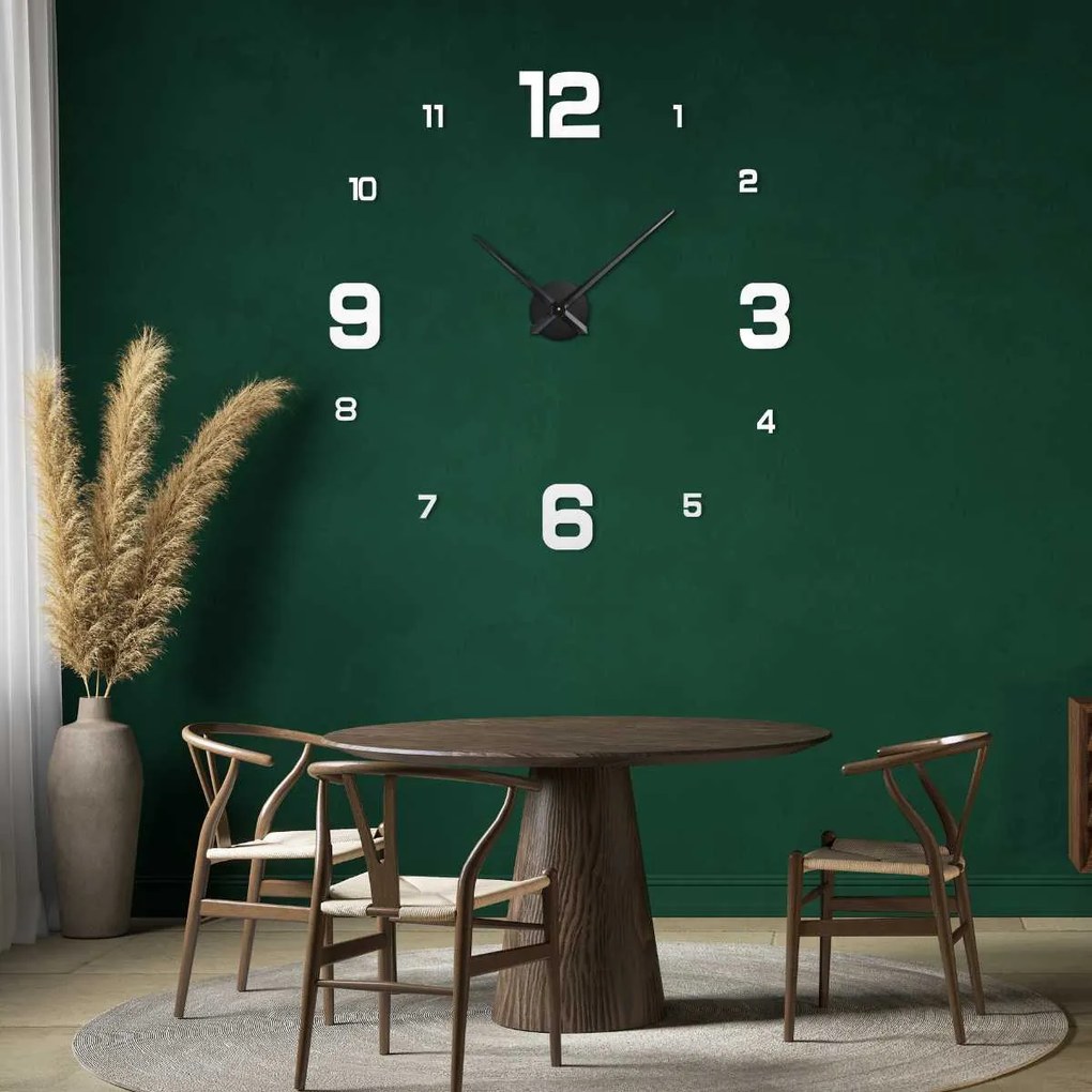 Moderné nástenné hodiny | DESIRE: Zrkadlo SILVER Farba čierna RAL 9005 80 cm 3281-103981 12S005