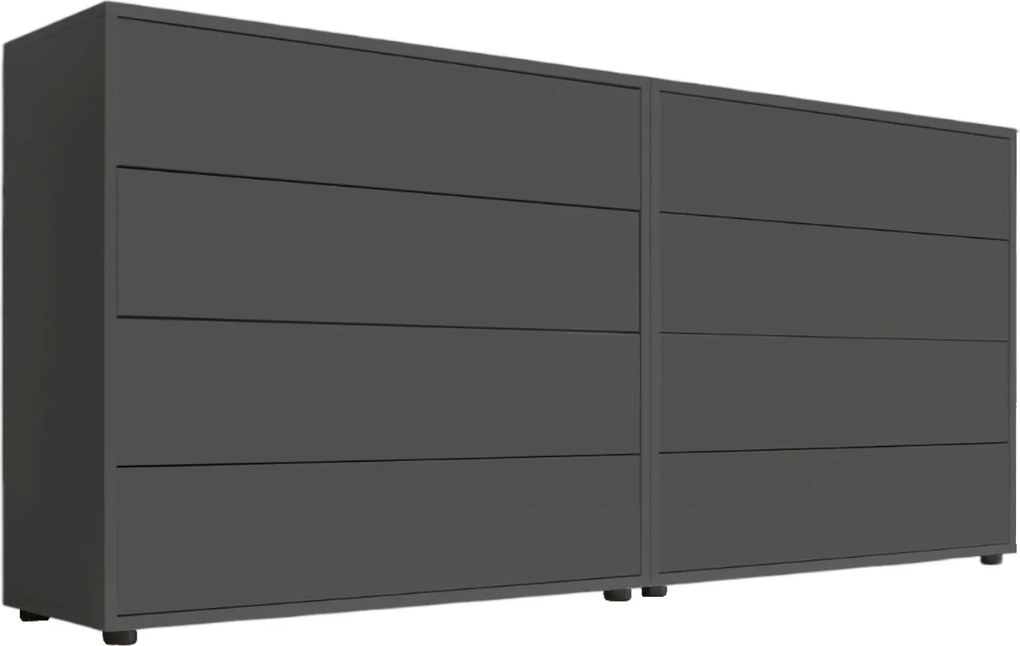 XXXLutz ŠIROKÁ KOMODA, antracitová, 158/73/33 cm MID.YOU - Komody - 001067001403