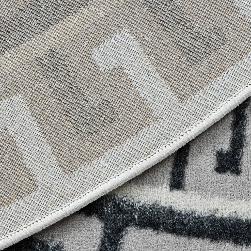 Dywany Łuszczów, Kusový koberec Allure 1960 white/grey kruh, 150x150 (priemer) kruh, šedá, kancelária