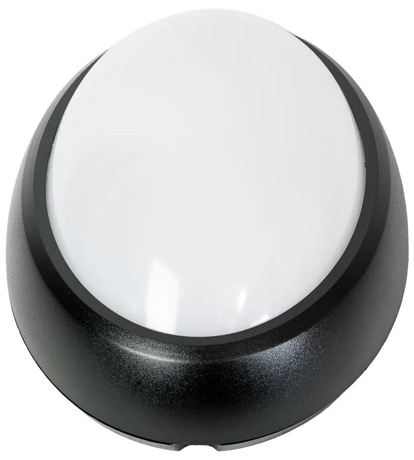 LED Solution Čierné LED stropné/nástenné svietidlo 12W IP54 Farba svetla: Teplá biela 1350
