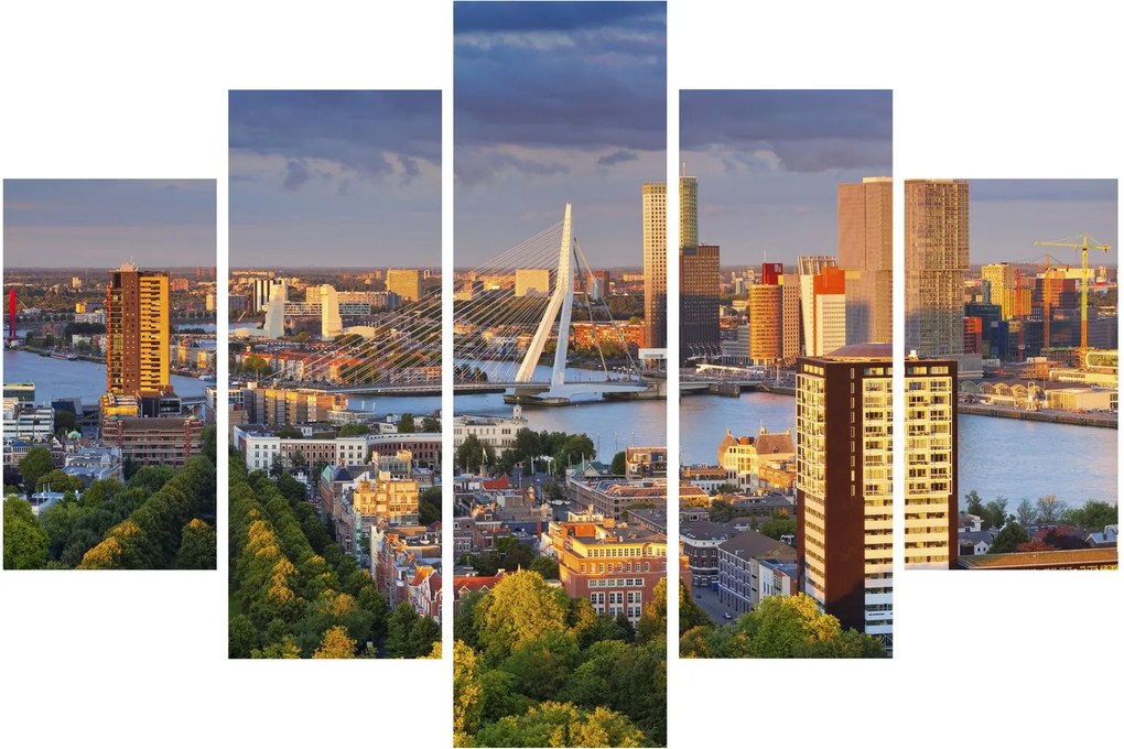 Obraz - Panorama Rotterdamu, Holandsko (150x105 cm)