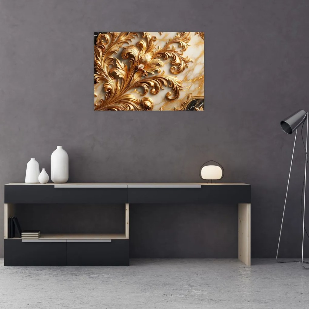 Obraz - Mramor so zlatom (70x50 cm)