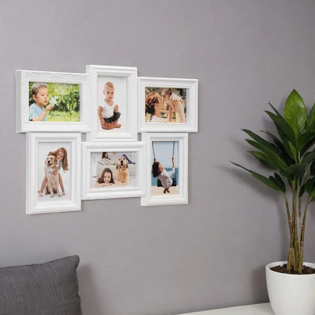Fotorámeček BAFRA 51x35 cm 6 fotografií bílý
