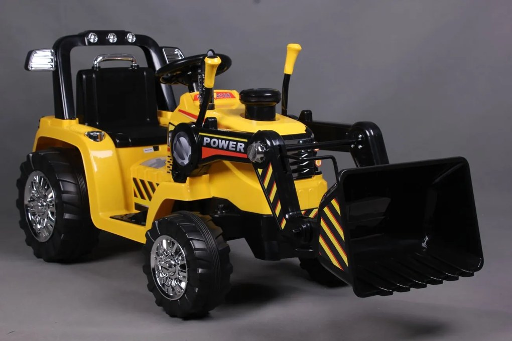 Detské elektrické autíčko BestBerg BBCC-40Y - nakladač / od 3 rokov / nosnosť 30 kg / žltá