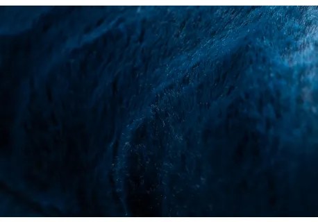 Koberec okrúhly prateľný POSH Shaggy, plyšový, Hrubý, protišmykový, tmavo modrá Veľkosť: kruh 100 cm