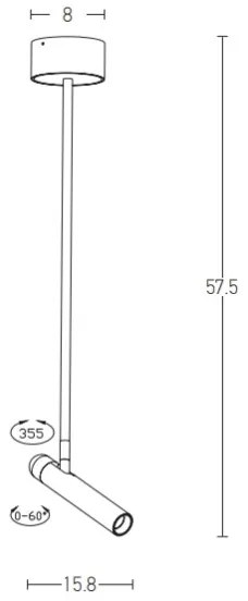 Zambelis 1920 - LED Luster na tyči LED/4,2W/230V biela