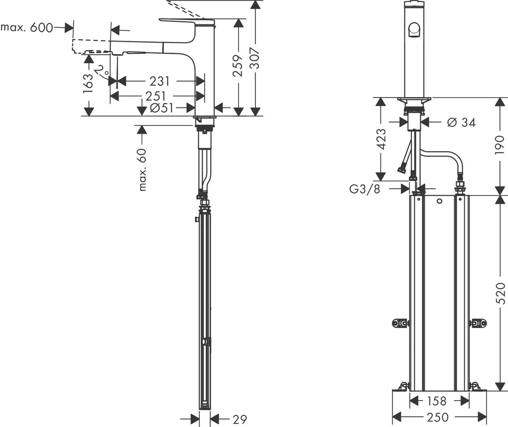 Hansgrohe Zesis M33, páková kuchynská batéria 160, vyťahovacia sprška, 2jet, sBox, chrómová, HAN-74823000