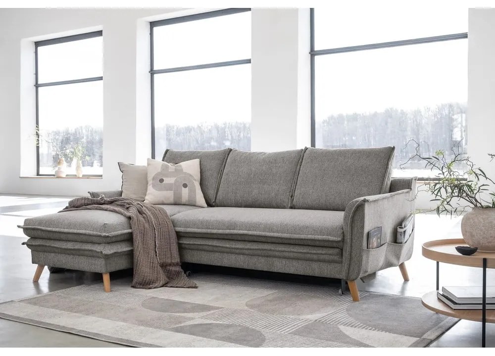 Sivá rozkladacia rohová pohovka (ľavý roh) Charming Charlie – Miuform