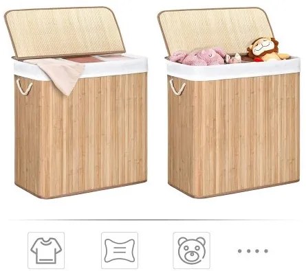 Koš na prádlo Launda 150 l hnědý