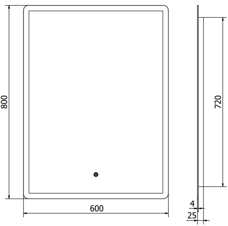 Mexen Navia, LED kúpeľňové zrkadlo s podsvietením 60 x 80 cm, 6000K, ochrana proti zahmlievaniu, 9803-060-080-611-00