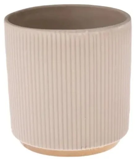 Keramický obal na kvetináč s bambusovým podstavcom, 12 x 12 x 13 cm